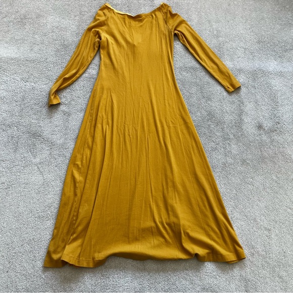 ROSETTA GETTY YELLOW MIDI/MAXI DRESS SIZE SMALL MINIMALIST CONTEMPORARY TRENDY - Picture 2 of 9